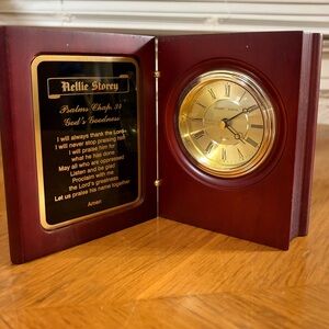 Gold Dial Mahogany Clock Plaque